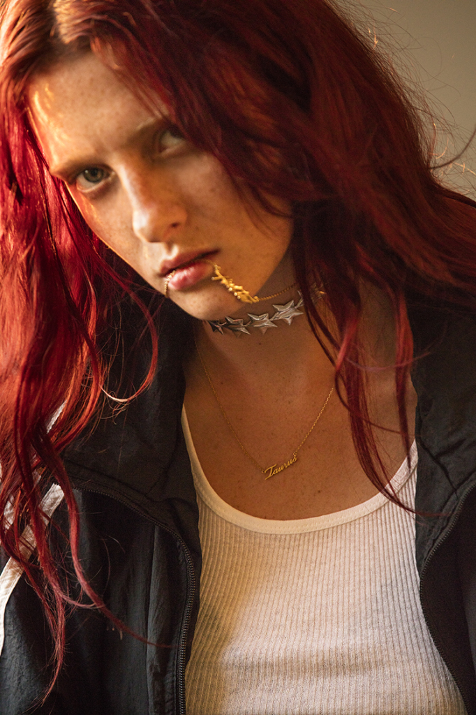 STAR CHOKER- BAGTIBA UNDERSHIRT- HANES JACKET- VINTAGE, ADIDAS