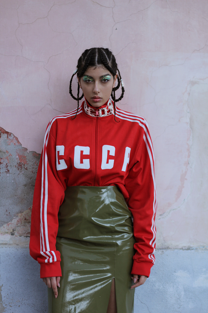SWEATSHIRT- ADIDAS VINTAGE SKIRT- ZERO STIGMATA NECKLACE- GCDS