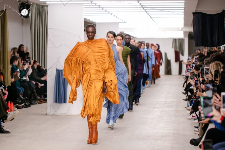 Black models walk the runway of Richard Malone's AW20 show