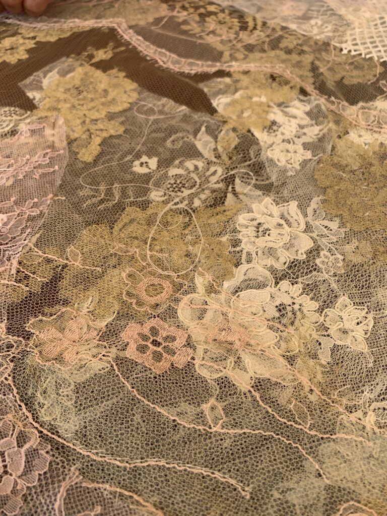 Close-up of a floral lace pattern