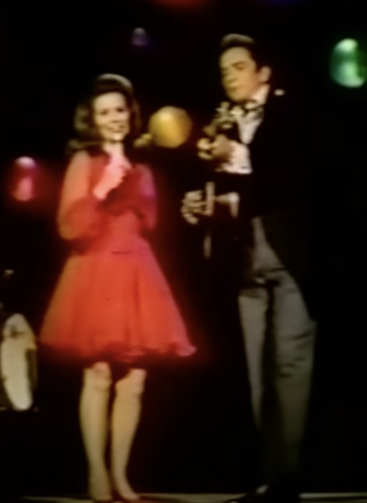 Johnny Carter and June Cash onstage together